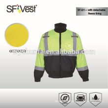 Ansi / isea 107-2010 hoch sichtbare Jacke mit vielen Taschen, 100% Polyester 300D Oxford mit PU-Beschichtung